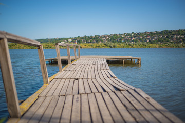 wooden deck on water