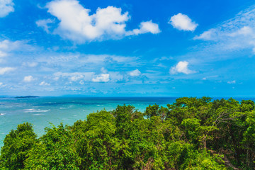 Beautiful Tropical Beach blue ocean background Summer view Sunshine at Sand and Sea Asia Beach Thailand Destinations 