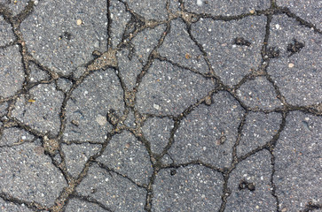 cracks on the asphalt pattern texture background