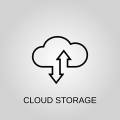 Cloud storage icon. Cloud storage symbol. Flat design. Stock - Vector illustration
