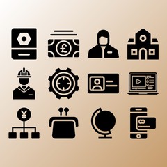 Book, target and globe related premium icon set