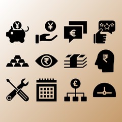 Eye, head and tools related premium icon set