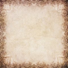 Old paper with floral frame