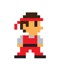 Game Character, Man Icon, Color Pixel Illustration