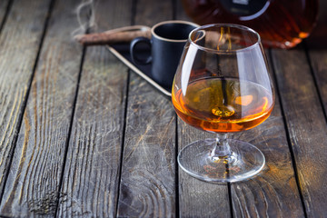 Glass of cognac or brandy