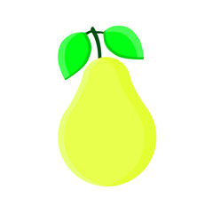 Delicious yellow pear icon Isolated On White Background.