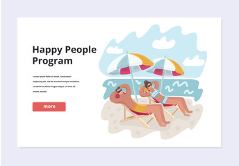 Summer love people couple relax landscape beach.