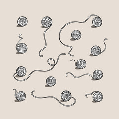 Balls of wool set