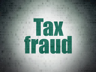 Law concept: Painted green word Tax Fraud on Digital Data Paper background