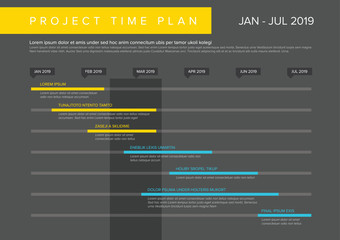 Vector project time plan gantt graph - obrazy, fototapety, plakaty