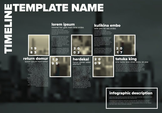 Vector Infographic timeline template with photos