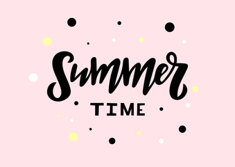 Hand drawn lettering phrase Summer time
