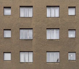 simple brown facade of an old house