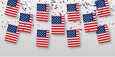Obraz premium American background with national flags of USA.