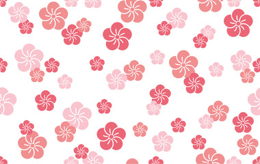 シームレスな和柄パターン　「梅」