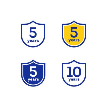Guarantee shield icon (five and ten years)