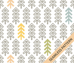 seamless pattern in scandinavian style. geometric spruce on a white background. vector illustration.