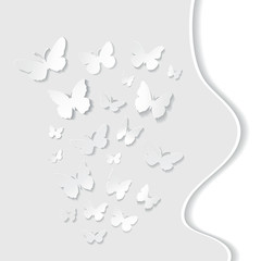 Paper art butterfly background Butterfly cut from paper