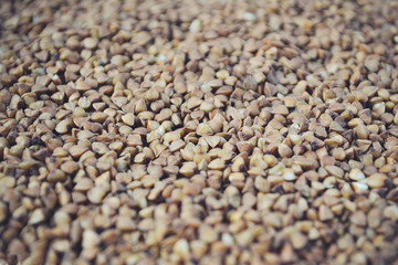 Raw buckwheat groats. Diet, healthy diet, natural product