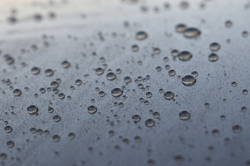 Beading water on the surface of a car