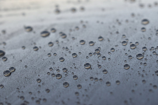Beading water on the surface of a car