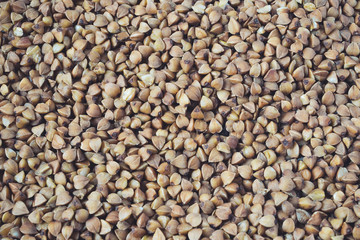 Raw buckwheat groats. Diet, healthy diet, natural product
