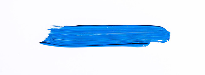 Blue brush stroke isolated over white background