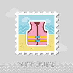 Fototapeta premium Life jacket flat stamp
