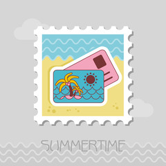 Card with palm flat stamp