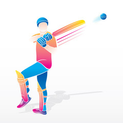cricket player hitting shot