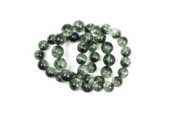 Genuine Green Phantom Quartz Bracelet  or green garden quartz lucky stone white isolated background