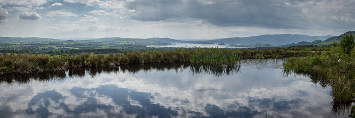 Fototapeta premium a view of the west highland way in the highlands of scotland during a bright summer day