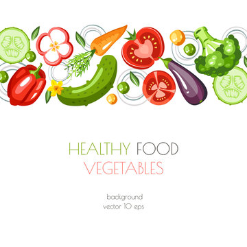 Fresh healthy vegetables background horizontal