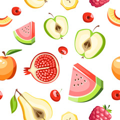 Fruits vector seamless pattern