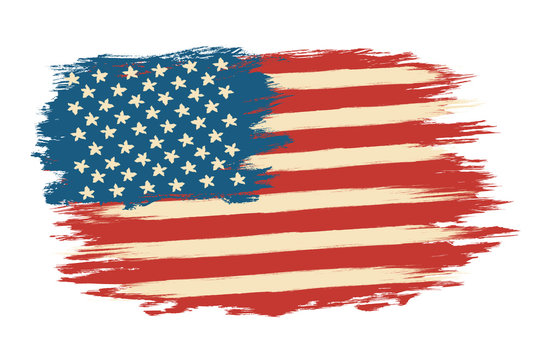 Vector American flag in retro style