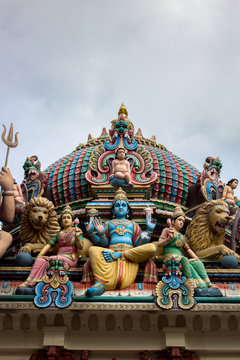 Hindu temple roof in singapore