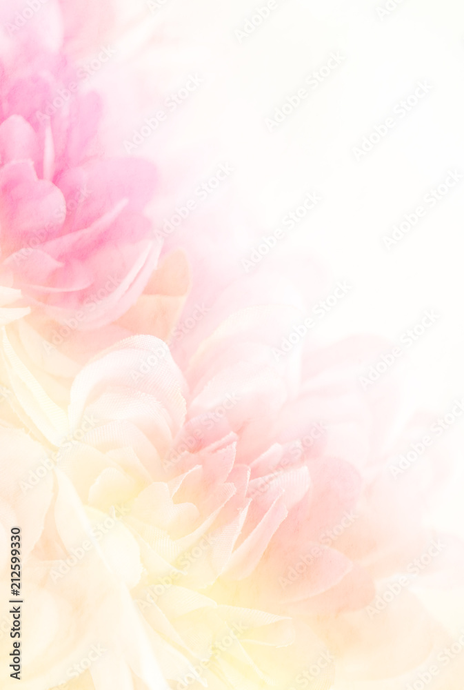 Wall mural blurry of flower on mulberry paper with copy space for backgorund.