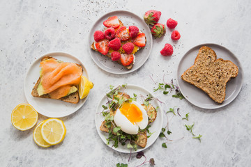 Colorful Toast Flat Lay
