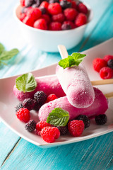 ice cream fruit berry sweet fresh wooden art background
