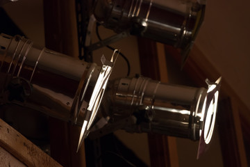 spotlights on a theatre stage