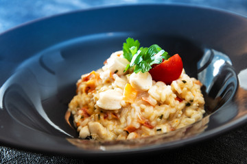 Risotto Scallops and dried tomatoes