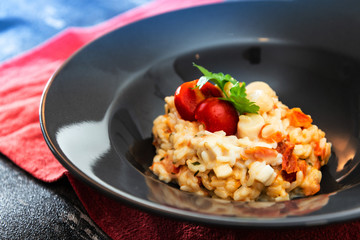 Risotto Scallops and dried tomatoes