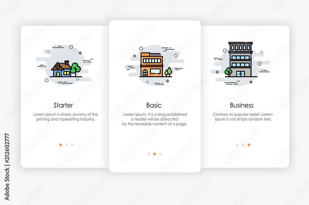Wall mural onboarding screens design in level concept. modern and simplified vector illustration, template for 