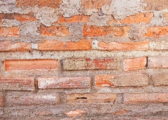 Horizontal Background Texture of The Red Brick Wall