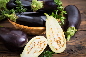 Frsh organic eggplant - obrazy, fototapety, plakaty