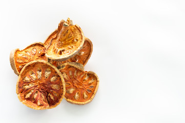 Bael is a slice of thin, a usefull herb and also a drink to quench thirst.
