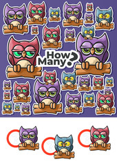 Owls Counting. Children's Educational Game