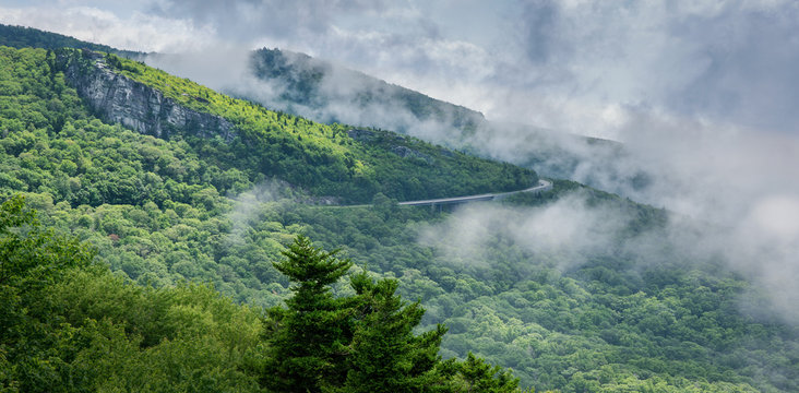 Blue Ridge Parkway view towards Rough Ridge on Grandfather Mountain © Craig Zerbe