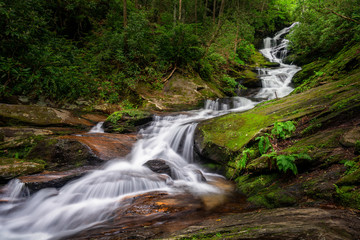 Roaring Fork Falls near the Blue Ridge Parkway in the North Carolina mountains