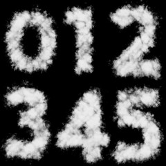 White 0-5 figures cloud shapes